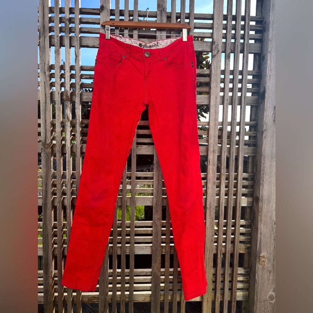 Element Bright Red Corduroy Pants